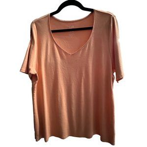 J. Jill Perfect Pima size XL elbow sleeve v neck top SMALL FLAW